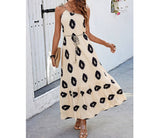 One Shoulder Print Belt Sleeveless Ruffle Dress | Dress - Women's | 2402, Dress, F, midi dress, new arrival | Elings