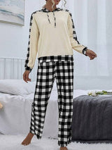 Plaid Long Sleeve 2 Pieces Loungewear Sets | Top & Pant Set (NOT Loungewear) - Women's | Loungewear, plaid | Elings