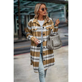 Plaid Pocketed Long Coat | Coat - Women's | Coat, plaid | Elings