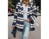 Plaid Button Up Fit Pockets Thick Blazer | Coat - Women's | Coat, New Arrivals, plaid | Elings