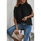 Mock Neck Cape Sleeve Blouse | Shirt - Women's | 011624, best sellers, bestseller, blouse, Top, tops | Elings