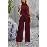 Sleeveless Solid Wide Leg Elastic Waist Two Pieces Sets | Top & Pant Set (NOT Loungewear) - Women's | 523, Sets | Elings