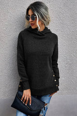Turtle Neck Solid Loose Sweater | Pullover Sweater - Women's | 2023, best sellers, bestseller, fall and winter, New Arrivals, SWEATER, Sweatshirt | Elings