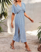 Tropical Print V-Neck Maxi Dress | Dress - Women's | 2023, Dress, maxi dress, New Arrivals | Elings