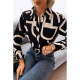 Allover Print Fit Long Sleeves Button Blouse | Blouse - Women's | long sleeve top | Elings