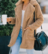 Long Sleeve Open Front Fuzzy Coat | Coat - Women's | 2024, Sale | Elings