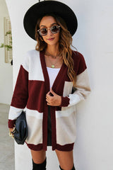 Color Block Long Sleeve Cardigan | Cardigan - Women's | 2023, cardigan, fall and winter, Just arrived | Elings