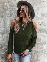 Chic Shoulder Cutout Sweater