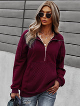 Cozy Zip-Up Kangaroo Pocket Pullover Sweater | Pullover Sweater - Women's | 2023, groupon, New Arrivals, SWEATER, Sweatshirt | Elings