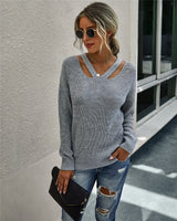 Cozy Chic V Neck Knit Sweater
