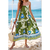 Allover Print Sleeveless A Line Color Block Dress | Dress - Women's | Dress, F, midi dress, new arrival | Elings